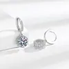 Pendientes de Moda de Venta Caliente en Vivo de 3 Quilates Redondos Tipo Princesa Personalidad Temperamento Hebilla de Oreja Moda Transfronteriza para Mujeres