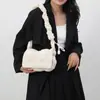 Bolso de Nube Plisado Estilo Coreano, Bolso Cuadrado Pequeño con Solapa Estilo Callejero, Bolso de Chaqueta de Algodón Relleno, Bolso Cruzado de Hombro Burbuja, Versátil y Ligero