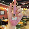 Llavero de Muñeco de Cabeza de Mickey con Pedrería Creativa de Gama Alta, Cadena de Garra Brillante Linda, Accesorio para Bolso de Mujer con un Toque de Sofisticación
