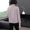 Top Sencillo de Manga Larga para Mujeres de Mediana Edad, Estilo Mamá, Blusa que Favorece la Figura, Camiseta Nueva de Cuello Redondo y Manga Larga para Mujer, Primavera y Otoño 2026