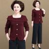 Conjunto de Primavera para Mamá: Top Hombros Descubiertos Estilo Chanel, Elegante Blusa de Punto, Camisa Básica Primavera y Otoño 2027