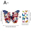 Pegatinas Electrostáticas para Vidrio del Día de la Independencia Transfronterizas con Lindos Elementos de Bandera Rayada de Estrellas, Conejo, Vaca de las Tierras Altas y Mariposa Pegatinas Decorativas para Vidrio