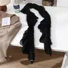 Bufanda de Encaje con Flecos Estilo Hot Girl Milenial Vintage para Mujer Japonesa de Nicho Y2K Subcultura Calentador de Cuello Decorativo en Capas Tendencia