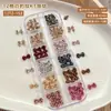 Estampa de Leopardo da Moda Laço de Gatinho Kt Decorações Misturadas Outono e Inverno Resina Melard Laço Plano 3D Decoração de Strass para Unha