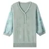 Camiseta de Verano Estilo Chino 2026 con Mangas Transparentes para Mujeres de Mediana Edad y Mayores, Blusa Delgada de Seda de Hielo para Primavera y Verano