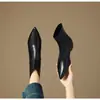 Botas de Cano Curto da Moda Versáteis 2025 Novas Botas Nude Apontadas que Aumentam a Altura e Alongam as Pernas Botas Slim Stretch Casuais para o Dia a Dia