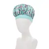 Gorro de dormir de satén con estampado de seda para niños, alta elasticidad, gorro redondo de ala ancha, protección para el cabello a prueba de viento, gorro de secado
