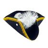 En Stock Halloween Sombrero de Pirata de Terciopelo de un Solo Lado con Borde Dorado y Plumas Sombrero de Pirata con Encaje de Plumas Sombrero Triangular de Capitán Jack