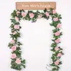 Enredaderas de Rosas Artificiales, Flores Falsas, Enredaderas Decorativas para Tubos de Aire Acondicionado de Sala de Estar, Decoración de Sistema de Calefacción, Enredaderas de Flores Artificiales de Seda de Plástico