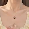 Collar de flor de circonita con gota de agua, cadena para clavícula de lujo discreto, fresco y dulce, versátil y elegante, venta al por mayor de joyería de alta gama