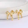 Pendientes de Lazo Mori de Corea del Sur Transfronterizos para Mujer Estilo Frío Moda Elegante Pendientes Versátiles Lujo Ligero Sentido de Alta Gama