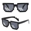 Gafas de Sol Mosaico Gafas Mi Mundo Personalidad Gafas de Sol Pixeladas Parodia Padrino Divertidas Gafas Escultura de Arena