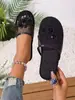 Pantuflas de Malla con Flores para Mujer, de Verano, con Bordados y Lentejuelas, de Punta Redonda, Suela Plana, Sandalias de Exterior para Playa