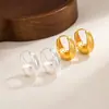 Nuevos pendientes de alta gama esmerilados cepillados, estilo de lujo ligero, diseño de nicho, círculo liso, estilo frío, brazaletes de oreja versátiles de moda