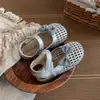 Sandalias Cerradas de Tejido Hueco para Niñas 2026 Verano Moño Suela Suave Antideslizantes Zapatos de Princesa Transpirables Zapatos de Playa