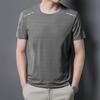 Camiseta de manga corta de seda de hielo de verano 2025 para hombre, nueva camiseta transpirable para correr, deportiva, de media manga, de secado rápido.