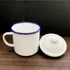 Suministro directo de fábrica taza de esmalte LOGOTIPO imprimible taza de boca de esmalte tazas de esmalte con citas nostálgicas tarro de té vintage