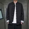 Outono/Inverno 2026 Novo Estilo Chinês Masculino Jacquard Gola Alta Jaqueta Traje Tang Retro Chinês Botão de Rã Roupa Externa Casual
