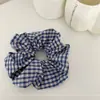Corea del Sur Ins Nuevo Anillo para el Cabello de Cuadros Azules Intestino Grande Moda Simple Adorno para la Cabeza Adorno para la Cabeza Cuerda para la Cabeza Adorno para la Cabeza Versátil Accesorios para el Cabello