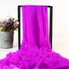 Lenço de Seda Grande de Cor Sólida de Seda Sintética para Verão Toalha de Praia à Beira-Mar Lenço Longo de Chiffon para Primavera e Verão Xale Plissado