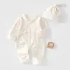 Mameluco de Mariposa para Bebé Estilo Primavera y Otoño Algodón Puro Clase A Ropa para Bebé Recién Nacido Mameluco de Mariposa y Gorro Juego de Dos Piezas