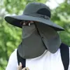Sombrero de Pescador con Protección Solar para Hombres, Sombrero Solar para Exteriores con Ala Ancha, Protección para el Cuello, Sombrero Solar Anti-UV, Sombrero de Verano para Pesca y Senderismo
