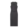 Ropa Europea y Americana de Mujer Transfronteriza, Moda Casual de Venta Caliente en Aliexpress Vestido Midi sin Mangas con Cuello en V y Botones Decorativos