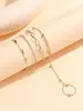 Joyería de Moda Transfronteriza Europea y Americana, Pulsera Elegante de Pedrería Estilo Ins, Cadena Metálica Versátil para la Muñeca de Uso Diario para Mujeres