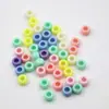 Material tejido hecho a mano con cuentas DIY cuentas acrílicas cuentas con agujero grande cubo copo de nieve cuentas de barril cordón cordones de zapatos accesorios