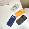 Adecuado para funda magnética de teléfono Apple 17, cubierta protectora ultra delgada mate tipo piel, funda magnética anticaídas para iPhone 16