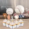 Wb051 Adornos para Pasteles de Postre con Temática de Béisbol con Borde de Béisbol, 20 Juegos para Hornear