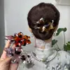Pinza para el Cabello de Lujo con Estampado de Leopardo, Pinza de Pato para la Parte Trasera de la Cabeza, Pasador Elegante para Peinados Recogidos, Pinza para el Cabello de Camelia Madura, Versátil