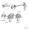 Brincos de Cabaça Transfronteiriços Moda Europeia e Americana Simples Criativos Cogumelo Cereja Diamante Espiral Brincos Aço Inoxidável Pregos de Osso da Orelha