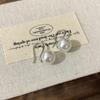 Nuevos zapatos de tacón alto gancho para oreja de perla moda todo-partido diseño de nicho personalidad simple aretes de moda aretes de lujo ligero