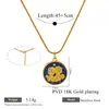 Nuevo Collar de Acero de Titanio con Colgante de los Doce Signos del Zodíaco con Goteo de Aceite, Placa Azul de Virgo, Cadena para Clavícula Personalizada, Venta al por Mayor Transfronteriza