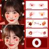 Pegatina de cara roja de Año Nuevo 2025 para niños y adultos, maquillaje ruborizado, tatuaje bonito, bendición de la fortuna