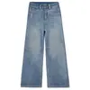 Jeans de Pierna Ancha para Mujer 2026 Primavera/Otoño Nuevos de Cintura Alta Sueltos Adelgazantes Sensación de Alta Gama Estampado de Fuegos Artificiales Pierna Recta Versátiles Pantalones Largos