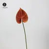 Venta Directa de Fábrica Flor Artificial Anturio Rojo Grande de PU con Tacto Realista, Adecuada para Decoración Floral del Hogar, Arreglo Floral Eterno y Paisajismo