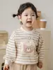 Conjunto de Peto y Sudadera de Oso de Dibujos Animados para Niñas Wulibu 2026 Moda Infantil Primavera y Otoño Pantalones