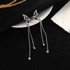 Brinco de Presilha Asa de Borboleta Fritillaria Novo Japonês e Coreano Brincos de Design de Luxo Leve de Nicho Brincos com Franja Pendente