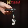 Cadena para Teléfono Móvil de Madera de Palisandro con Colgante de Ciervo de Cuerda Trenzada Yiming Xianyuan Borla Unidireccional Colgante de Coche de Ciervo Llavero para Bolsa