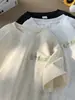 Camiseta Casual Bordada de Manga Corta para Hombre en Verano 2025 Nuevas Camisetas Americanas Holgadas de Media Manga para Adolescentes y Niños