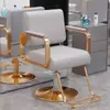 Cadeira de Salão de Cabeleireiro da Moda para Permanente e Coloração, Cadeira Especializada para Corte de Cabelo para Salões de Beleza de Alto Padrão, Tamborete Redondo para Corte de Cabelo