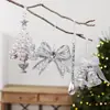 2026 Novo Ornamento de Árvore de Natal de Rena de Floco de Neve Semi-Transparente Prata Pingente de Presente de Natal Acrílico