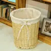 Cesta de Armazenamento Rattan Trançado Cesta de Lavanderia Cesto de Lixo Doméstico Cesto de Armazenamento de Brinquedos Roupas com Tampa Restaurante de Panela Quente Armazenamento de Roupas