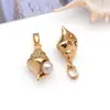 Acessórios para joias DIY, pingente de estrela-do-mar transfronteiriço, banhado a cobre com ouro real 18k, cravejado com zircônia, versátil para colares e pulseiras