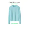 Suéter de Cuello Redondo para Mujer de Mongolia Interior 100% Cachemir Puro para Mujer, Camiseta Básica Sencilla y Dulce para Primavera y Otoño