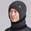 Gorro de Lana Tejido para Hombre, Resistente al Viento y Cálido, Extra Grueso y Forrado de Felpa, Circunferencia de Cabeza Grande