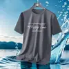 Camiseta de Malla de Seda Helada de Verano 2026 Versátil Estampada Ajustada Cuello Redondo Secado Rápido Manga Corta Estilo Deportivo para Hombre