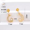 Aretes de lujo de moda europea y americana soporte vacío diy para mujer aretes accesorios de circonita micro incrustada en oro 18K bolsa estrella luna gota para la oreja